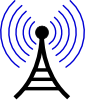 Pictogram of tower emitting radio waves